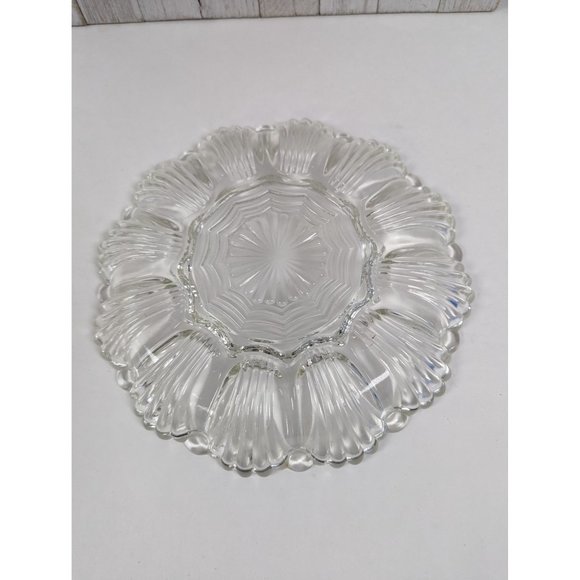 Vintage Indiana Glass Hobnail Deviled Egg Platter 1940s Dew Drop Bubble Glass #2 - Picture 3 of 3